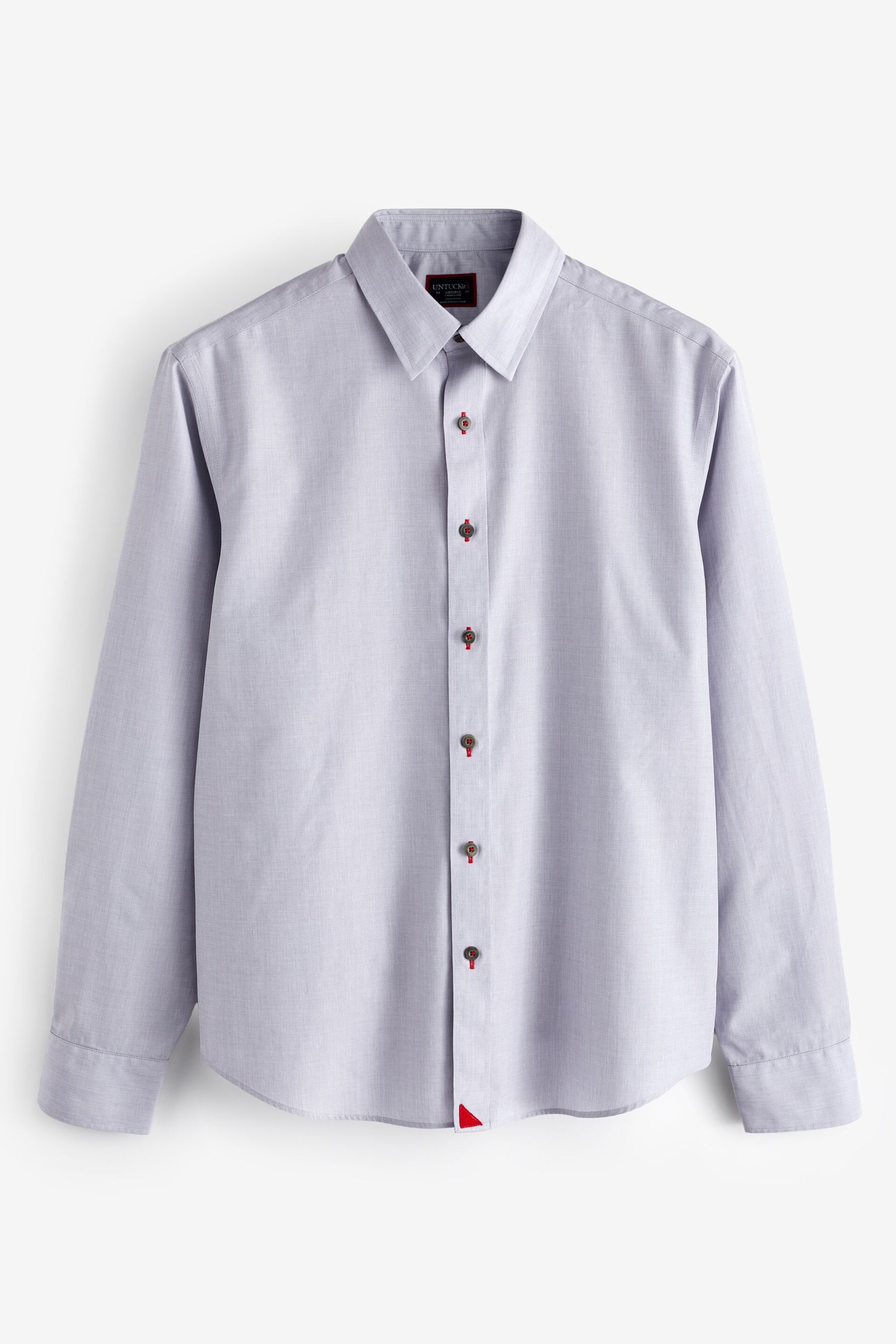 UNTUCKit Grey Light Wrinkle-Free Relaxed Fit Rubican Shirt - Image 6 of 6