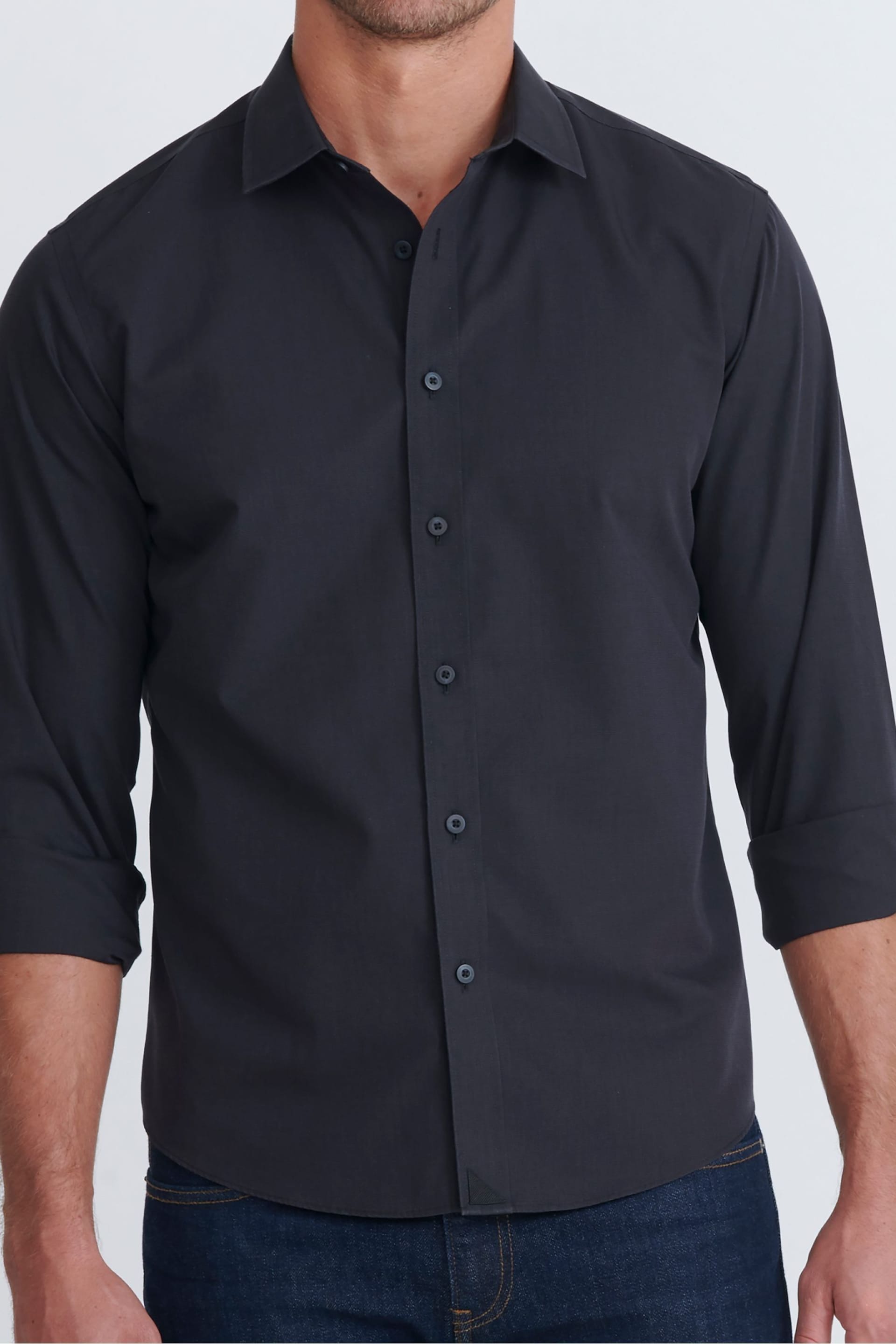 UNTUCKit Black Wrinkle-Free Relaxed Fit Black Stone Shirt - Image 3 of 6