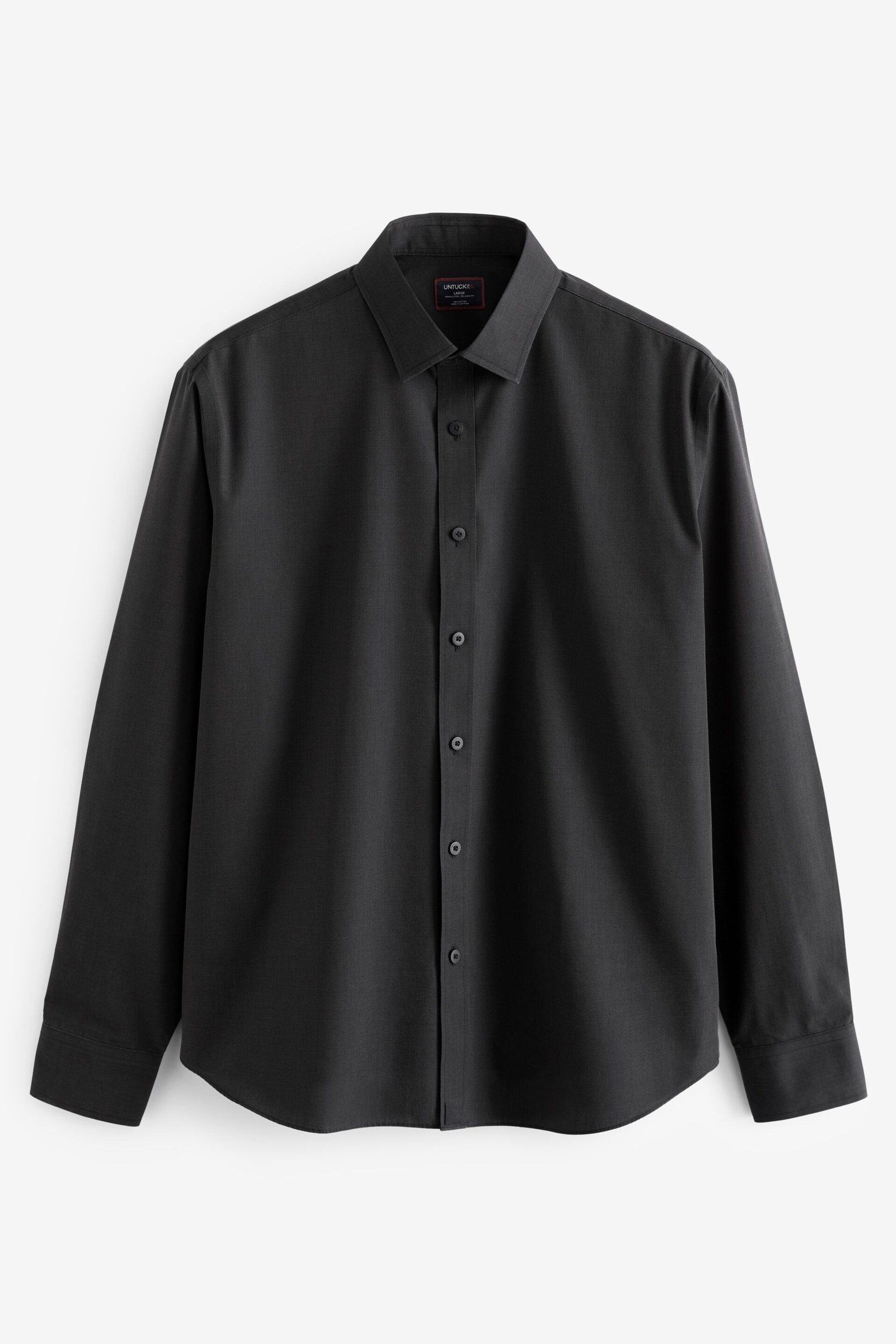 UNTUCKit Black Wrinkle-Free Relaxed Fit Black Stone Shirt - Image 5 of 6