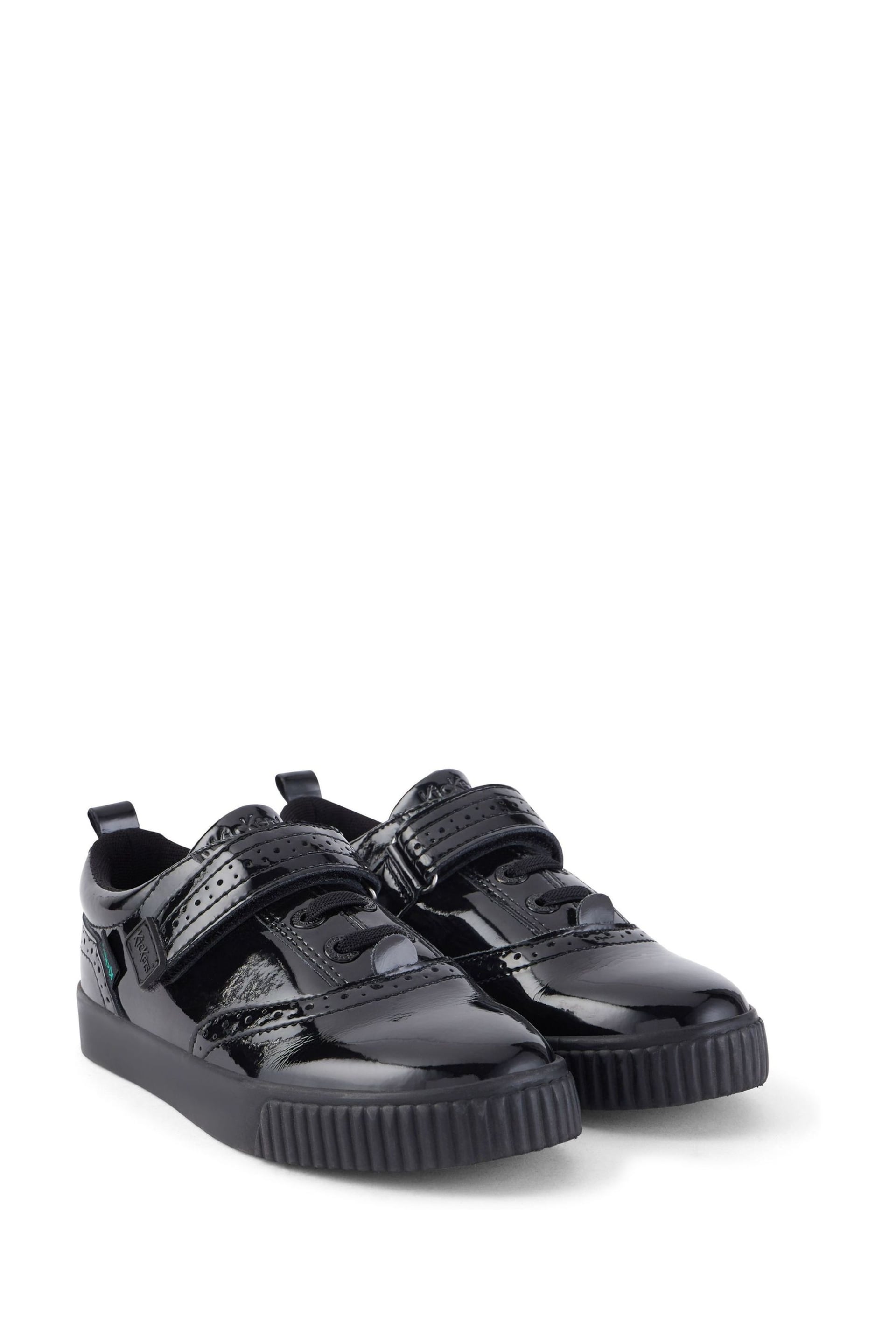 Kickers Junior Tovni Brogue Patent Leather Shoes - Image 3 of 6