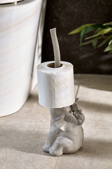 Grey Elephant Toilet Roll Holder