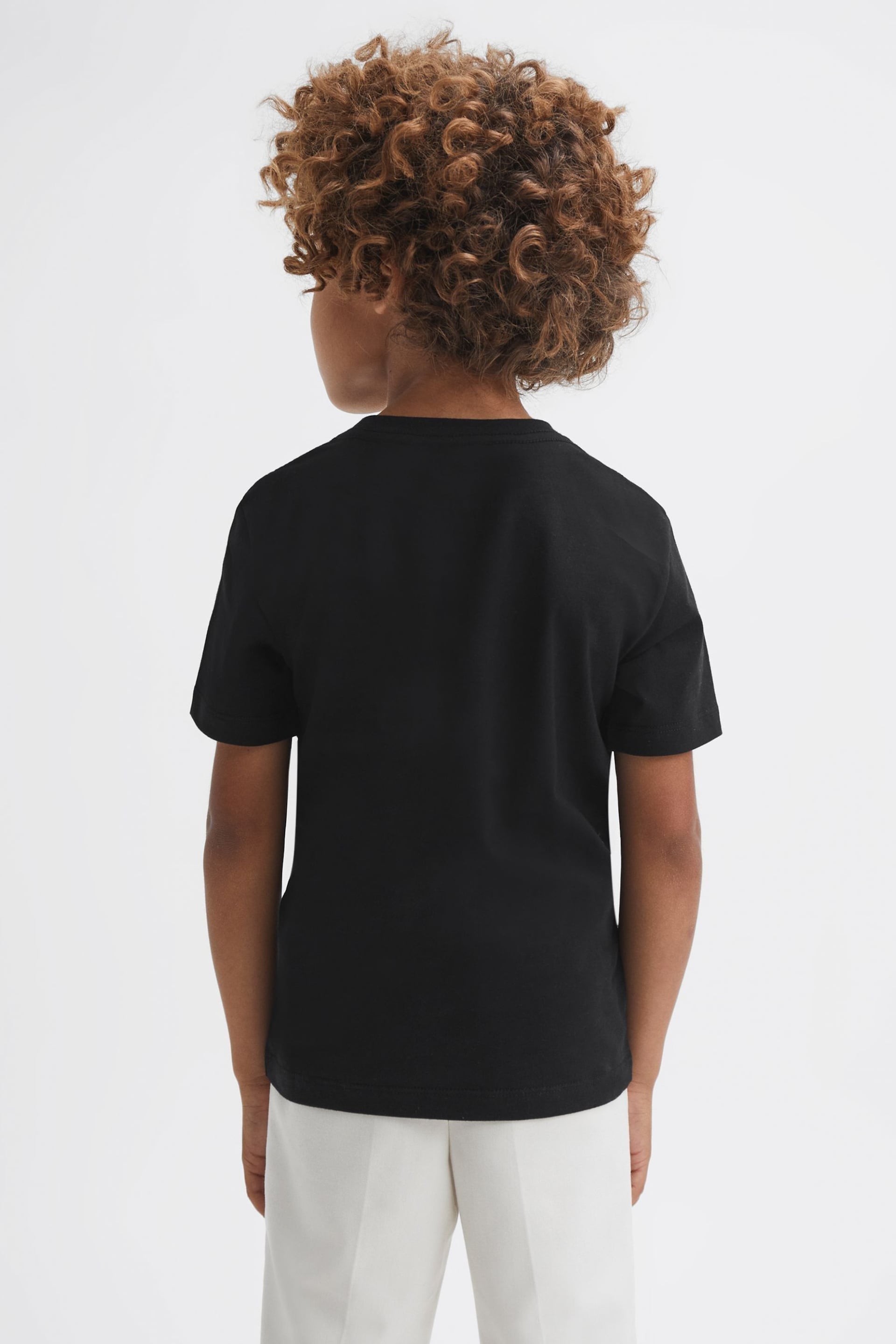 Reiss Black Bless Junior Crew Neck T-Shirt - Image 4 of 5