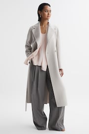 Reiss Nude Calista Tie Neck Draped Blouse - Image 5 of 5