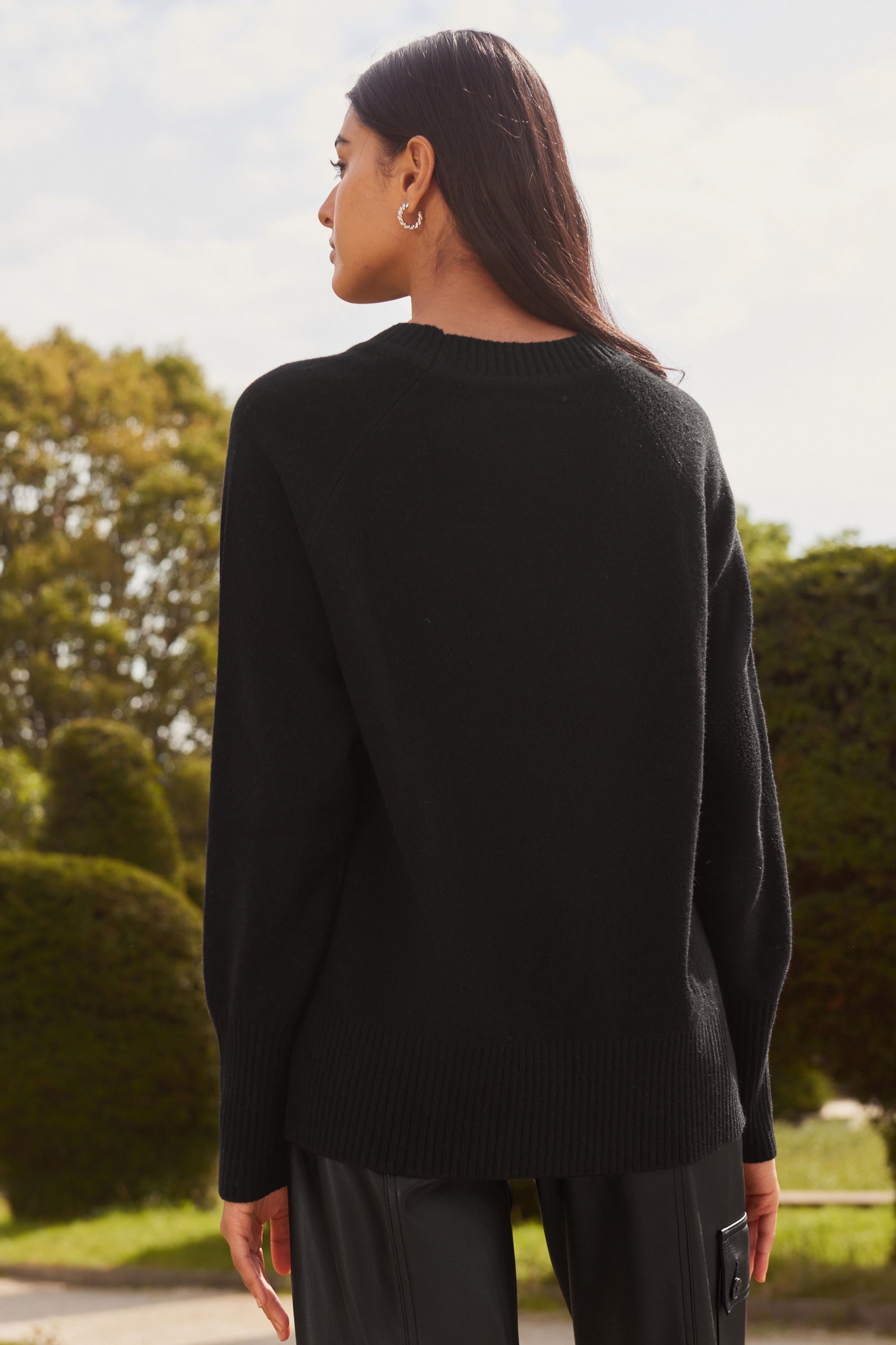Buy Black Premium 100 Lambswool Crew Neck Jumper from Next Canada