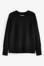 Black Premium 100% Lambswool Crew Neck Jumper - Image 5 of 6