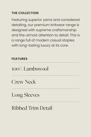 Black Premium 100% Lambswool Crew Neck Jumper - Image 7 of 7