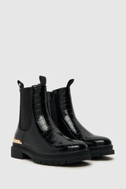 Schuh Calm Black Croc Boots - Image 2 of 4