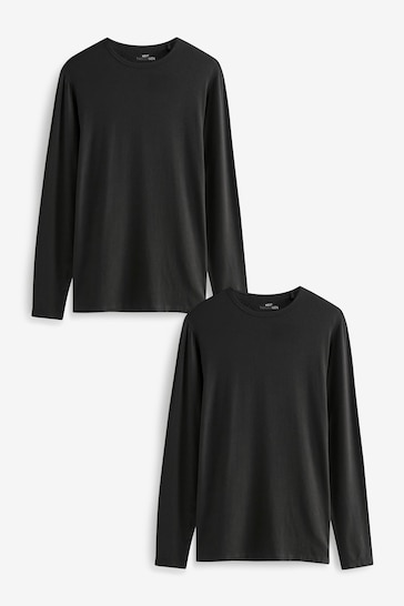 Black 2 Pack Lightweight Thermal Long Sleeve Top