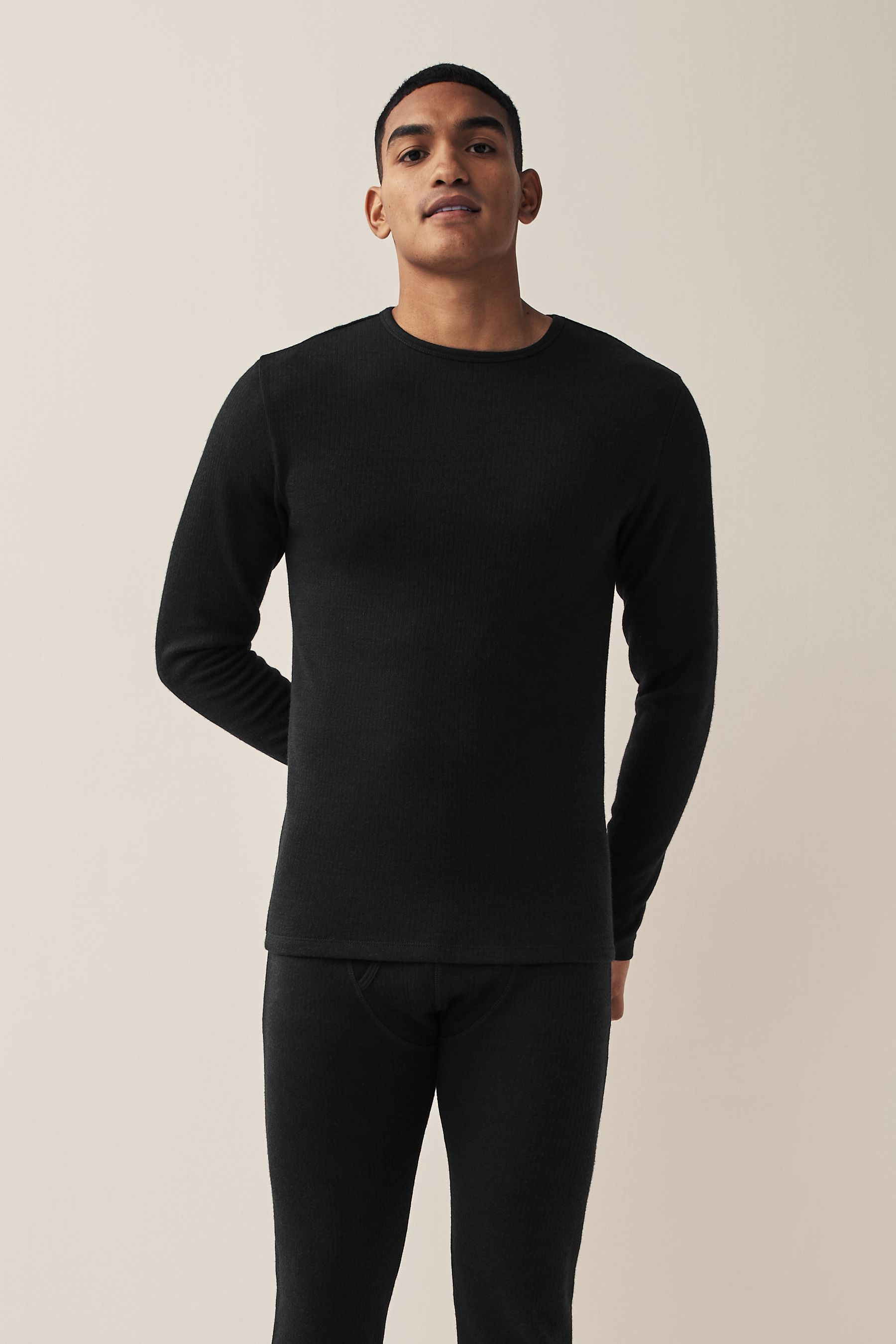 Black 2 Pack Lightweight Thermal Long Sleeve Top