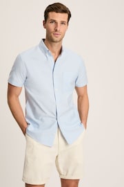 Joules Oxford Blue Short Sleeve Classic Fit Shirt - Image 1 of 7