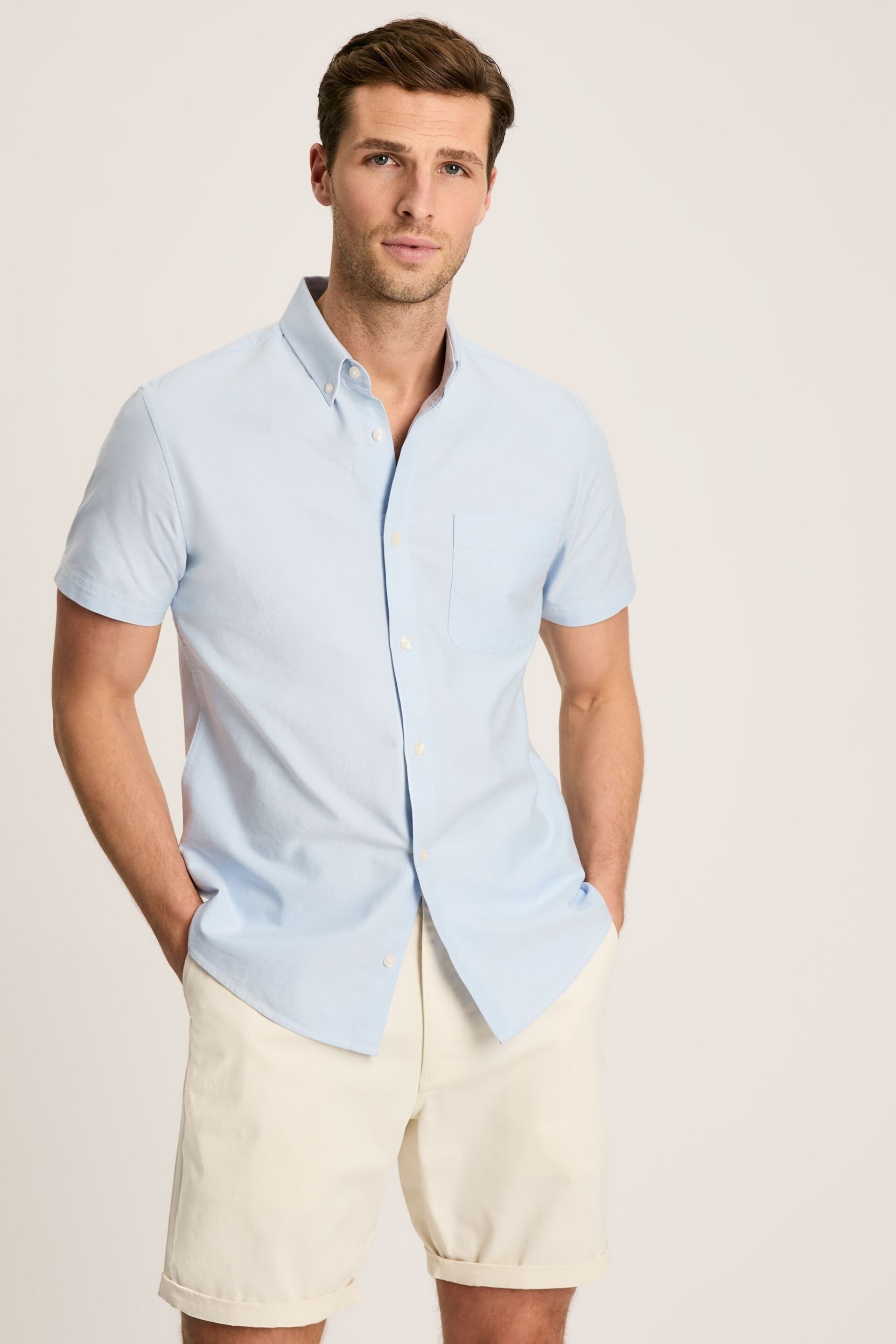 Joules Oxford Blue Short Sleeve Classic Fit Shirt - Image 1 of 7