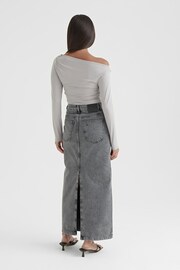 4th & Reckless Grey Jilly Jersey Ruched Long Sleeve Top - Image 2 of 4