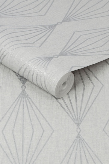 Art For The Home Silver Boutique Marquise Geo Wallpaper