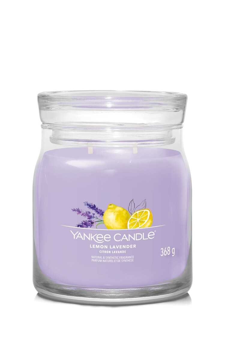 Yankee Candle Purple Signature Medium Jar Scented Candle Lemon Lavender - Image 2 of 3