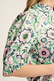 Joules Elle Green/Pink Frill Blouse - Image 5 of 6