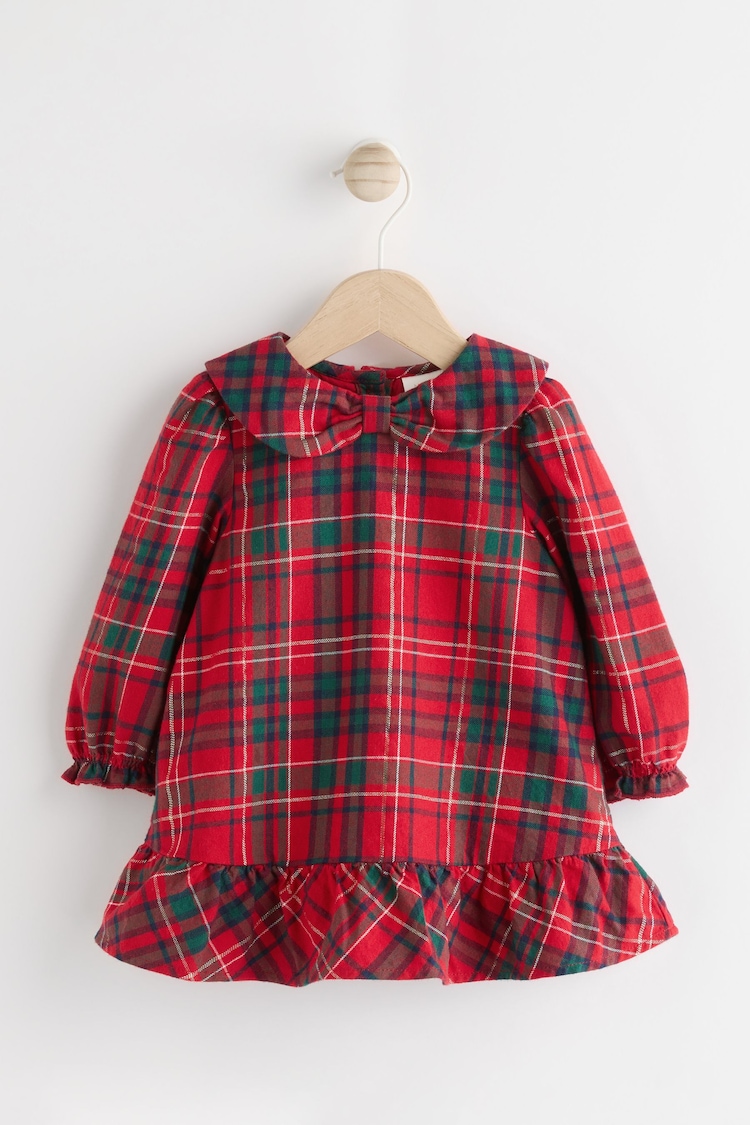 紅色方格圖案 - Baby Woven Dress with Tights (0mths-2yrs) - 圖片 1，共 9