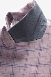 Pink Slim Fit Trimmed Check Suit Jacket - Image 11 of 12