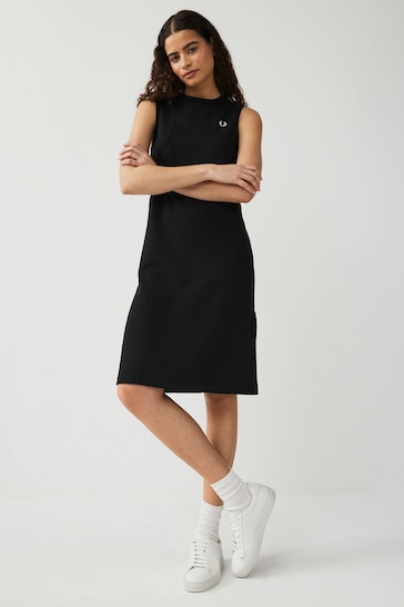 Fred Perry Womens Layered Black Dress