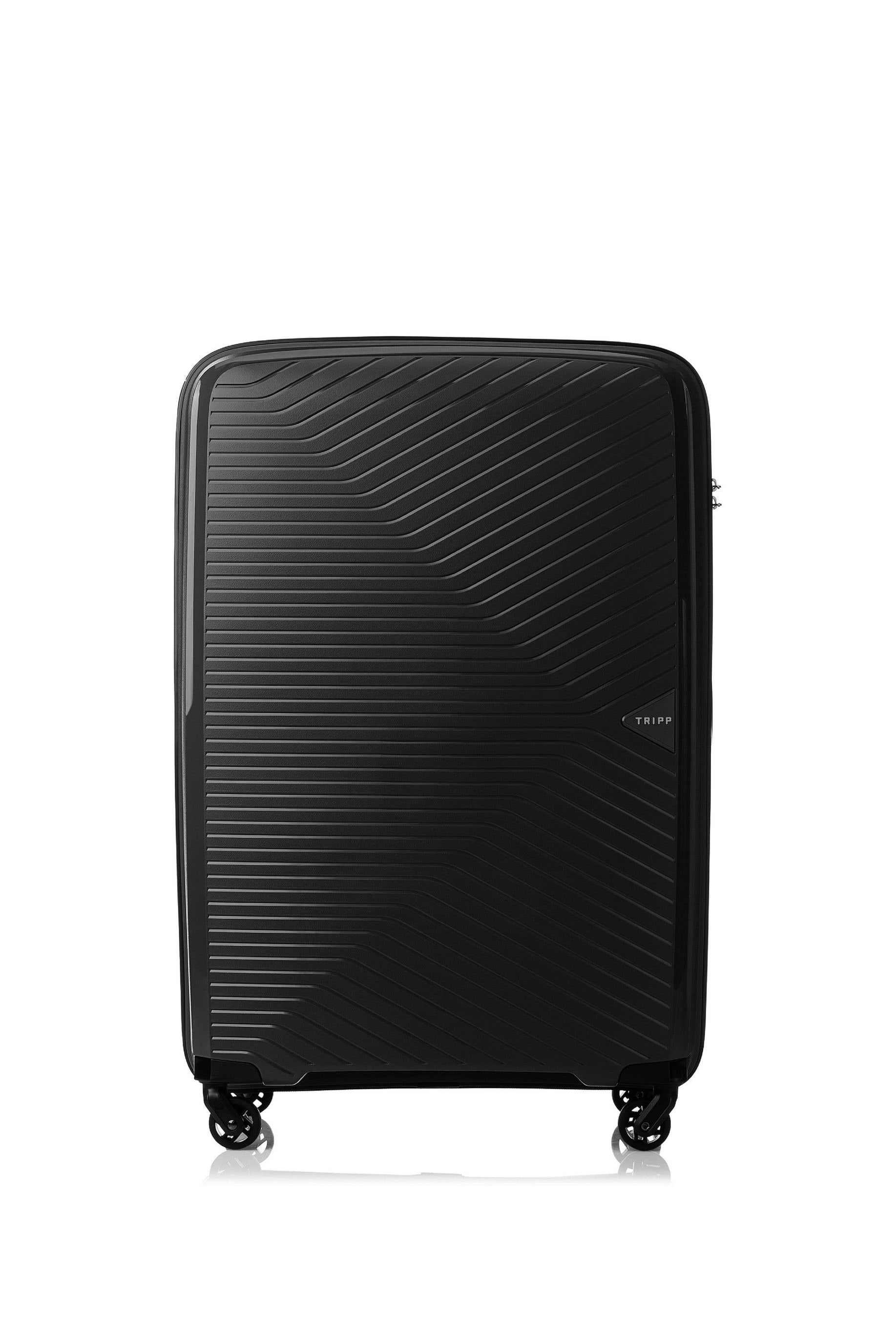 Black four wheel suitcase on sale