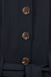 Reiss Navy Perla Belted Wide Leg Jumpsuit - Image 5 of 5