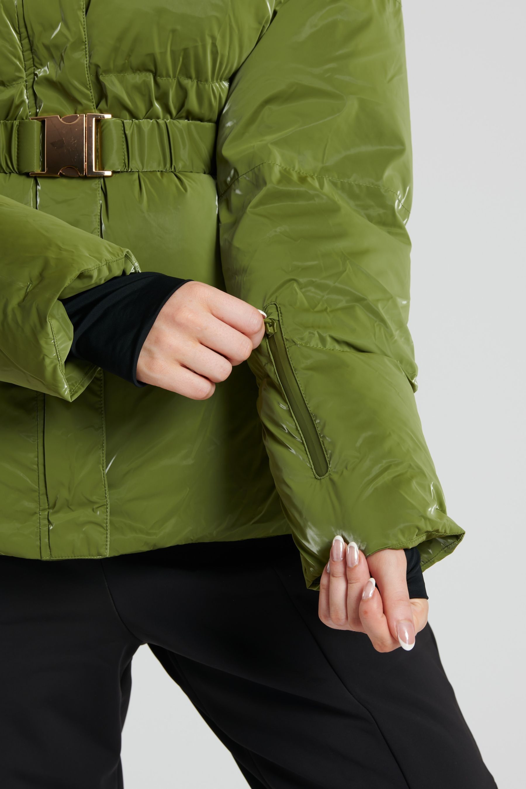 Green shiny jacket online