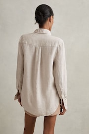 Reiss Neutral Belle Linen Button-Through Shirt - Image 4 of 5