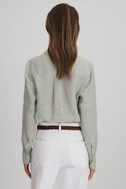 Reiss Sage Belle Linen Button-Through Shirt - Image 5 of 5