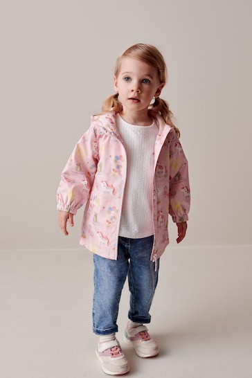 Pink Unicorn Shower Resistant Printed Cagoule (3mths-7yrs)