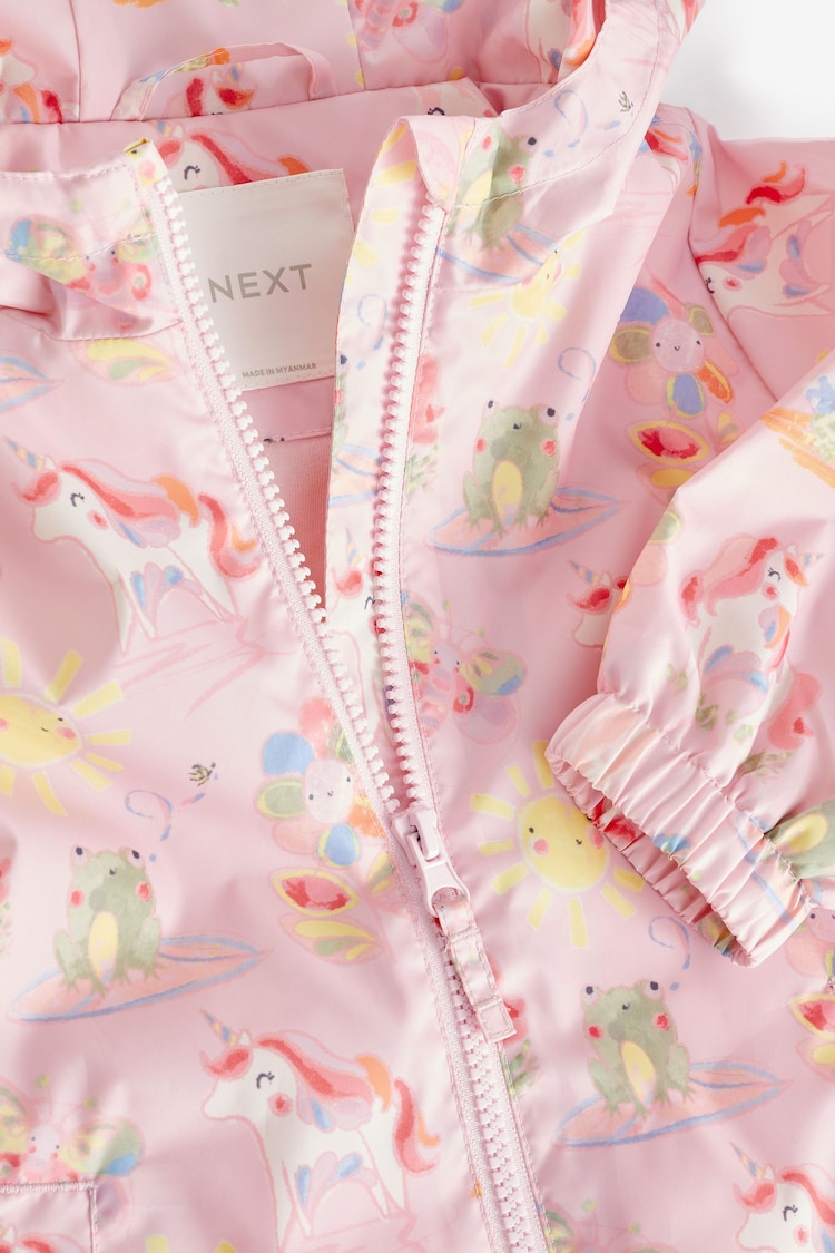 Pink Unicorn Shower Resistant Printed Cagoule (3mths-7yrs) - Image 7 of 7