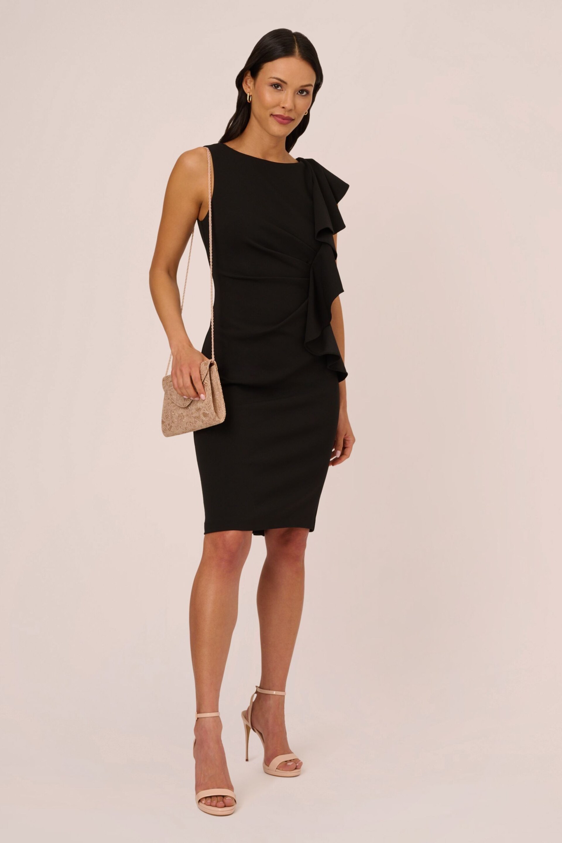 Short Ruffle Crepe Dress - Image 4 of 7