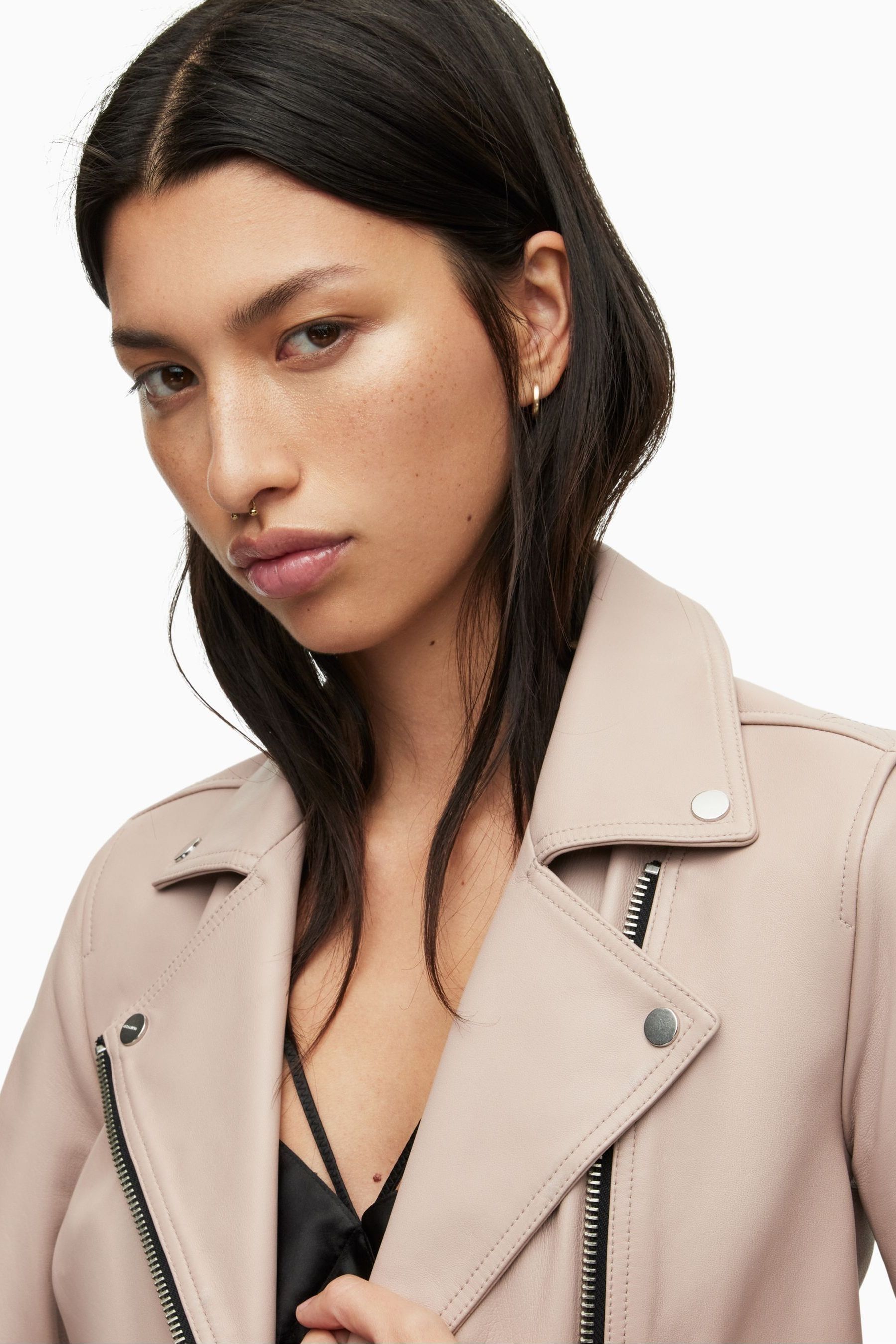 All saints dalby jacket pink top