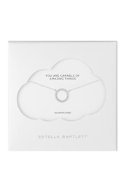 Estella Bartlett Silver Large Pave Set Circle CZ Necklace - Image 4 of 4