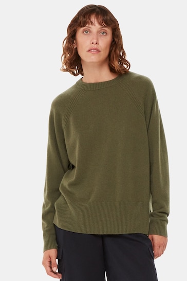 Whistles Green Ultimate Cashmere Crew Neck Jumper