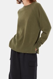 Whistles Green Ultimate Cashmere Crew Neck Jumper - Image 4 of 5