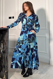 Girl In Mind Blue Brielle Shirt Maxi Dress - Image 2 of 4