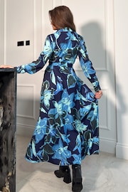 Girl In Mind Blue Brielle Shirt Maxi Dress - Image 3 of 4