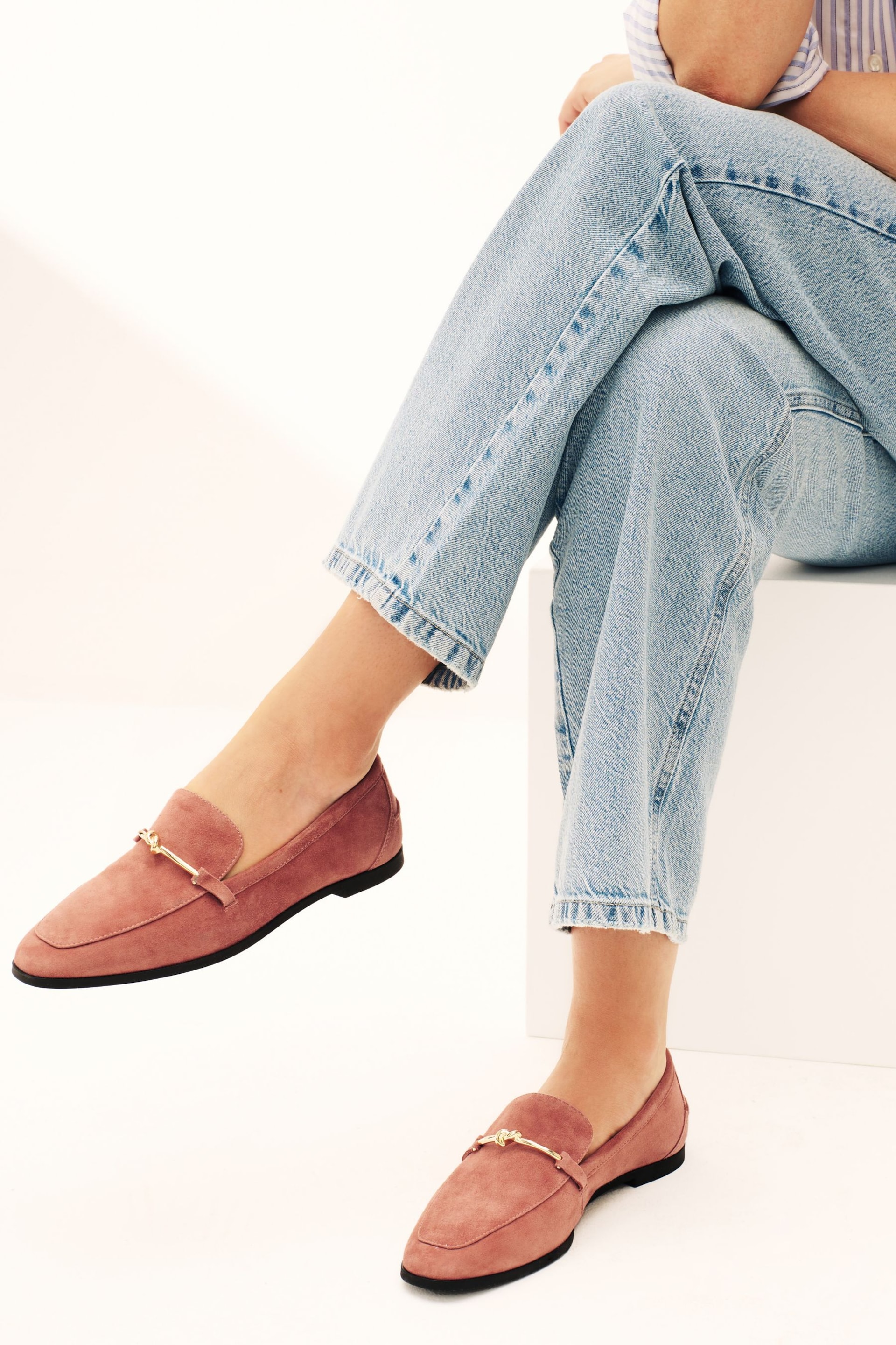 Camel Brown Forever Comfort® Leather Knot Hardware Loafers - Image 1 of 7