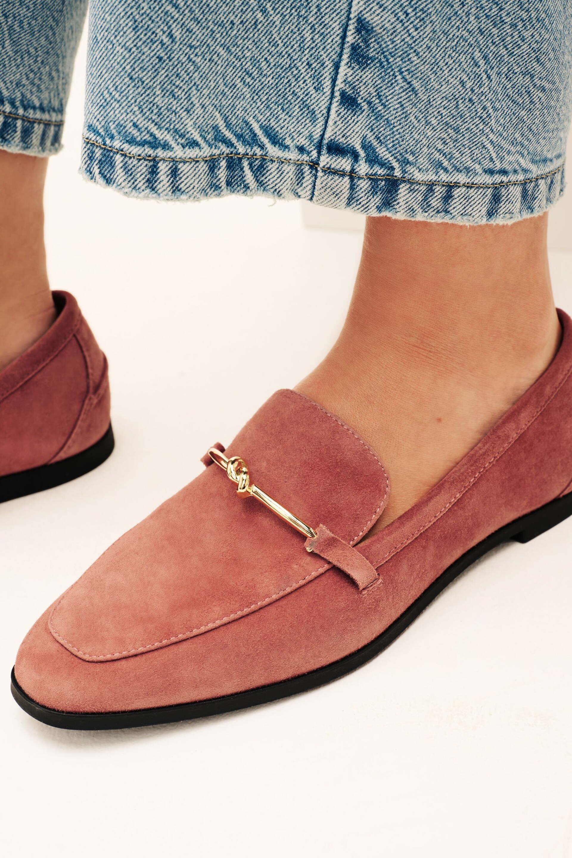 Camel Brown Forever Comfort® Leather Knot Hardware Loafers - Image 2 of 7