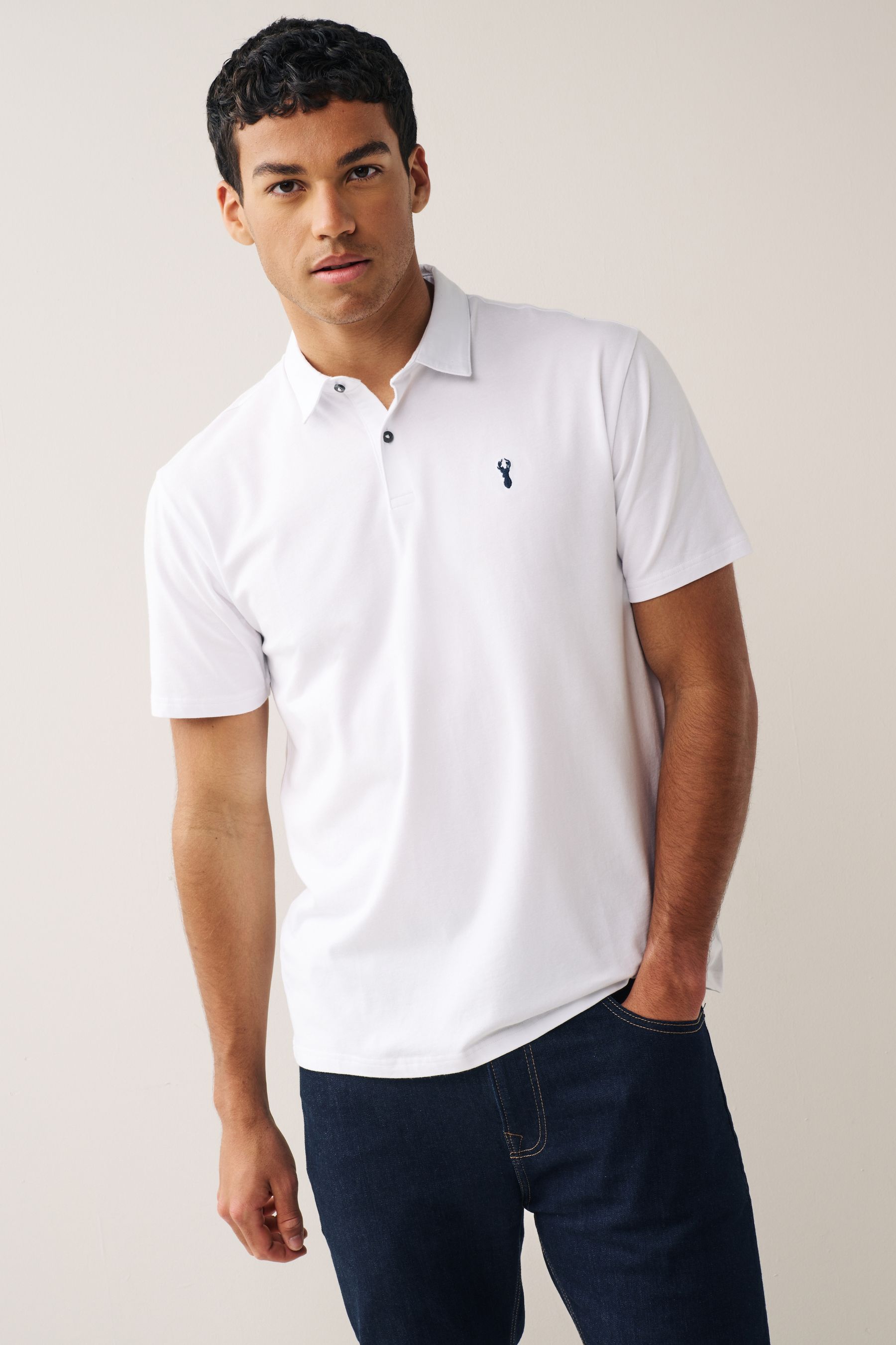Buy Navy White Burgundy Black Grey Regular Fit Regular Fit Short Sleeve Jersey Polo Shirts 5 Pack from Next Netherlands