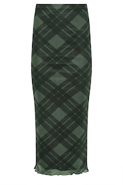 PixieGirl Petite Green Checked Maxi Mesh Skirt - Image 5 of 5