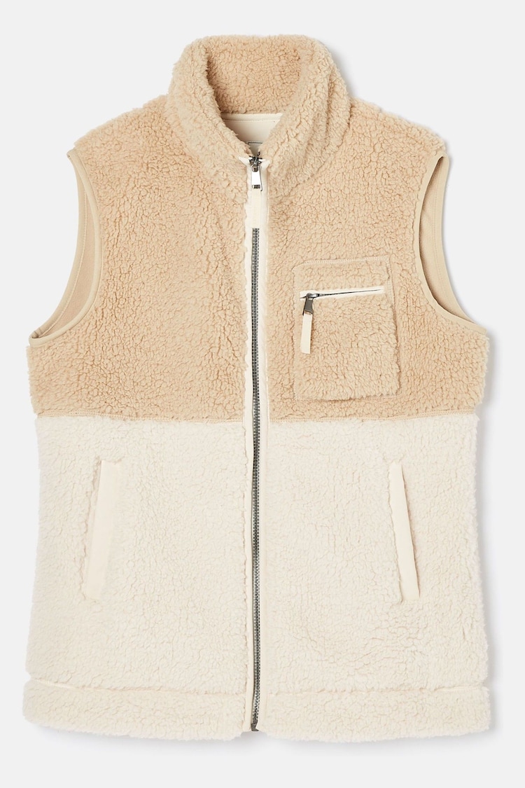 Joules Mallory Cream Fleece Gilet - Image 7 of 7