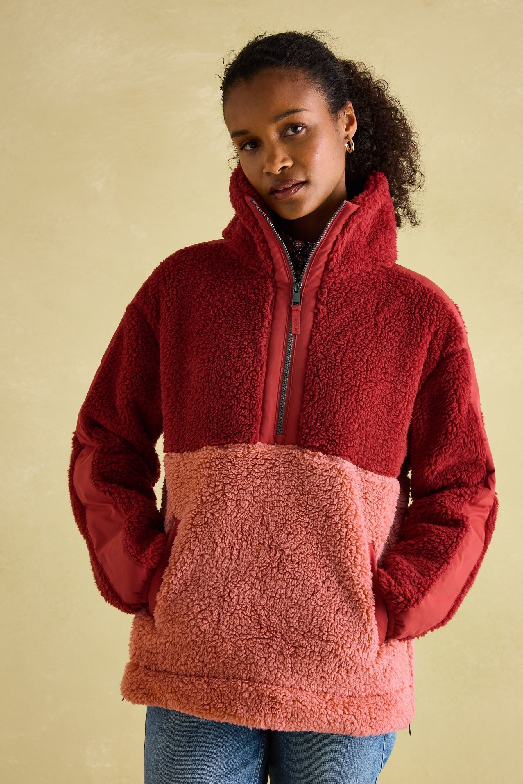 Buy Joules Tilly Pink Quarter Zip Fleece from the Next UK online shop