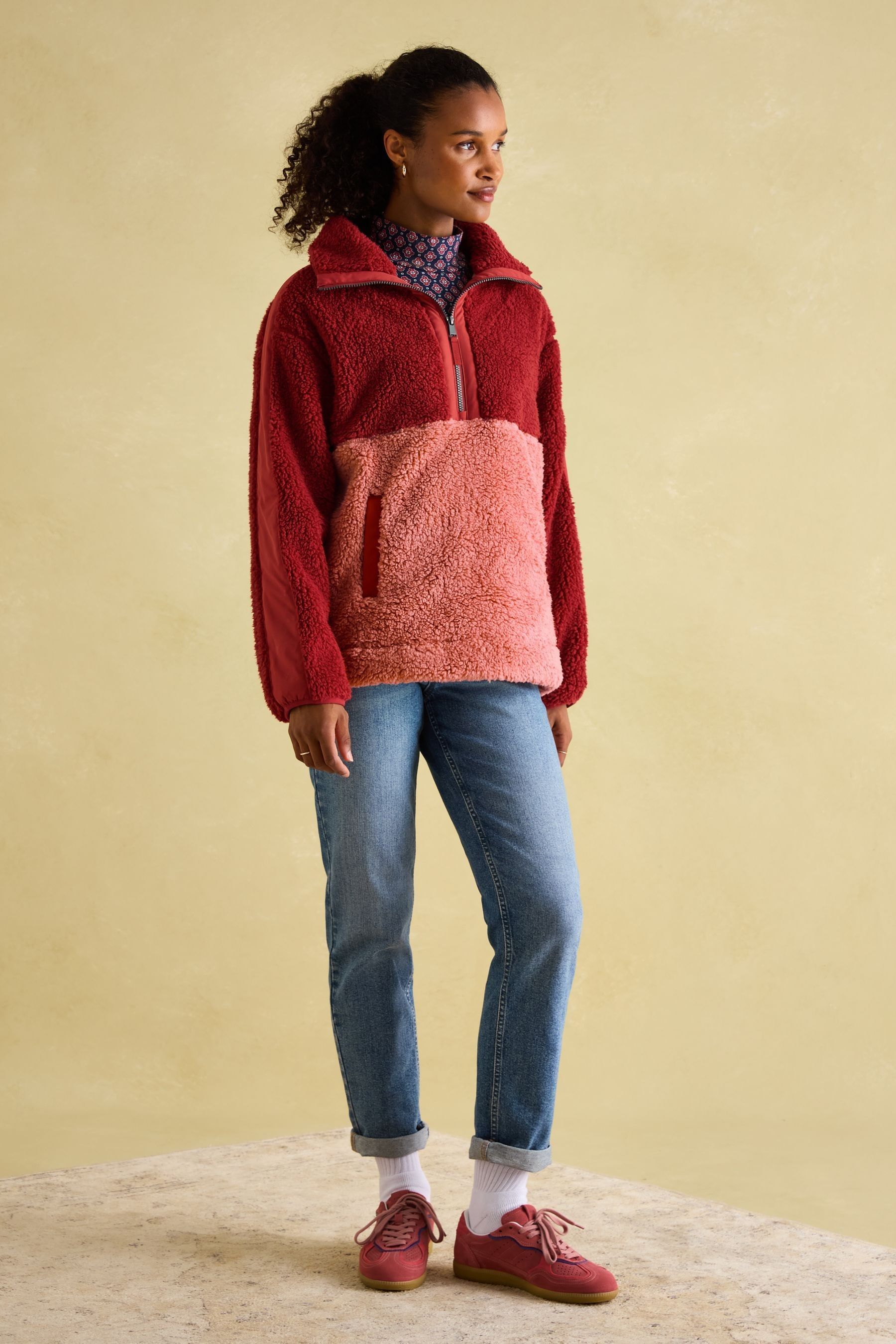 Buy Joules Tilly Pink Quarter Zip Fleece from the Next UK online shop
