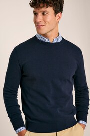 Joules Jarvis Navy Blue Crew Neck Knitted Jumper - Image 5 of 6