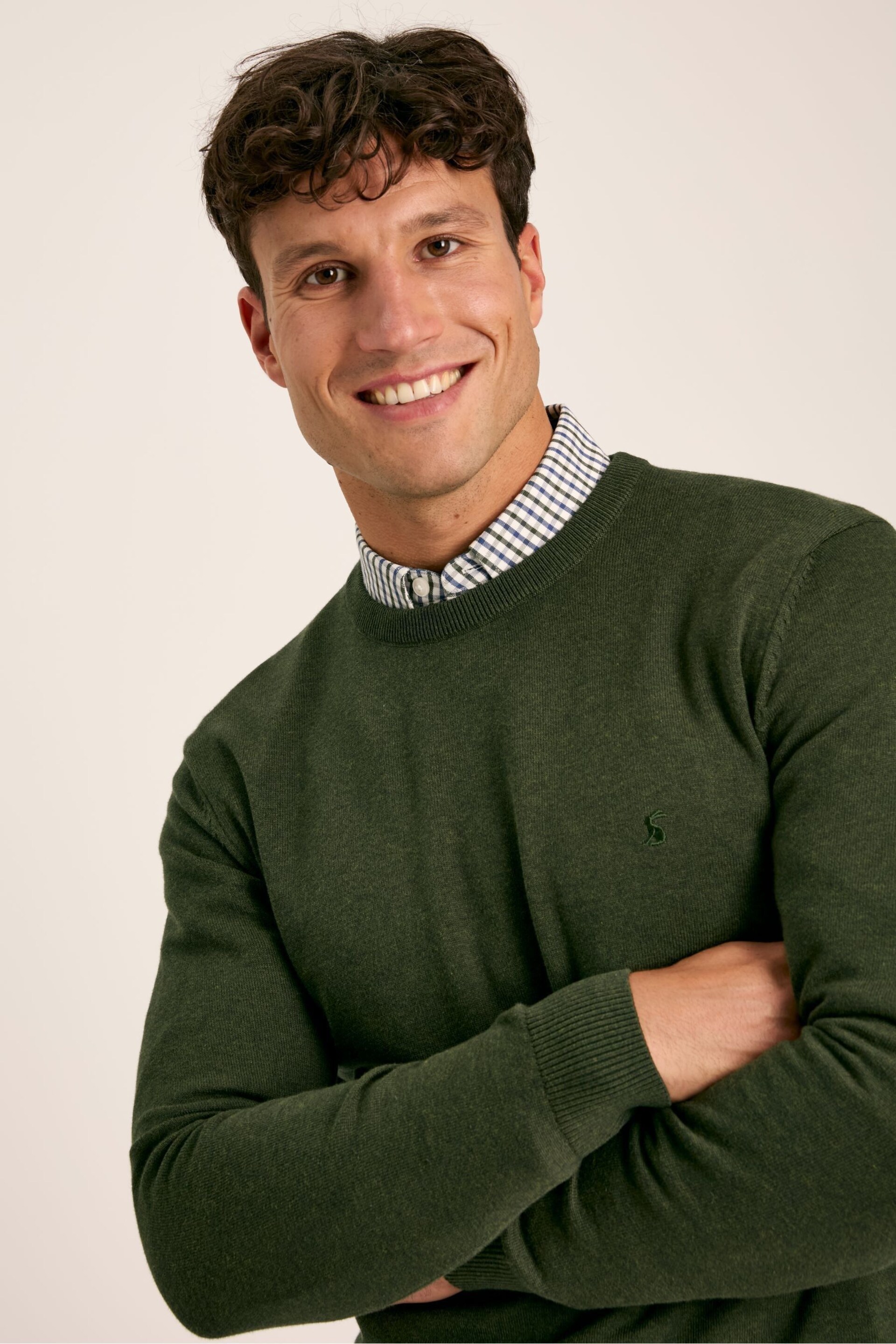 Joules Jarvis Green Crew Neck Knitted Jumper - Image 5 of 6