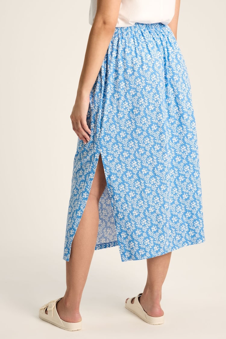 Joules Celia Blue Jersey Midi Skirt - Image 2 of 6