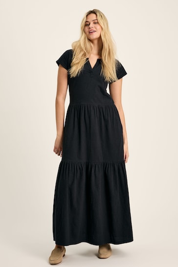 Joules Ariana Navy Jersey Tiered Dress