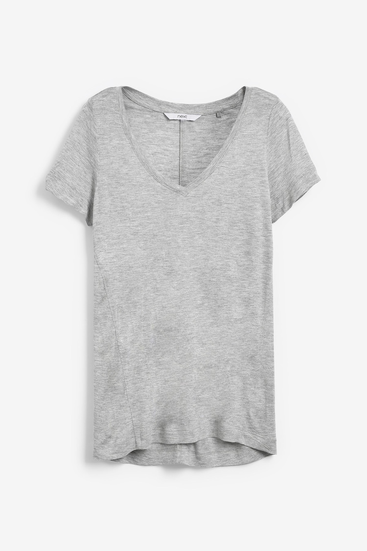 Grey Marl Slouch V-Neck T-Shirt - Image 5 of 5