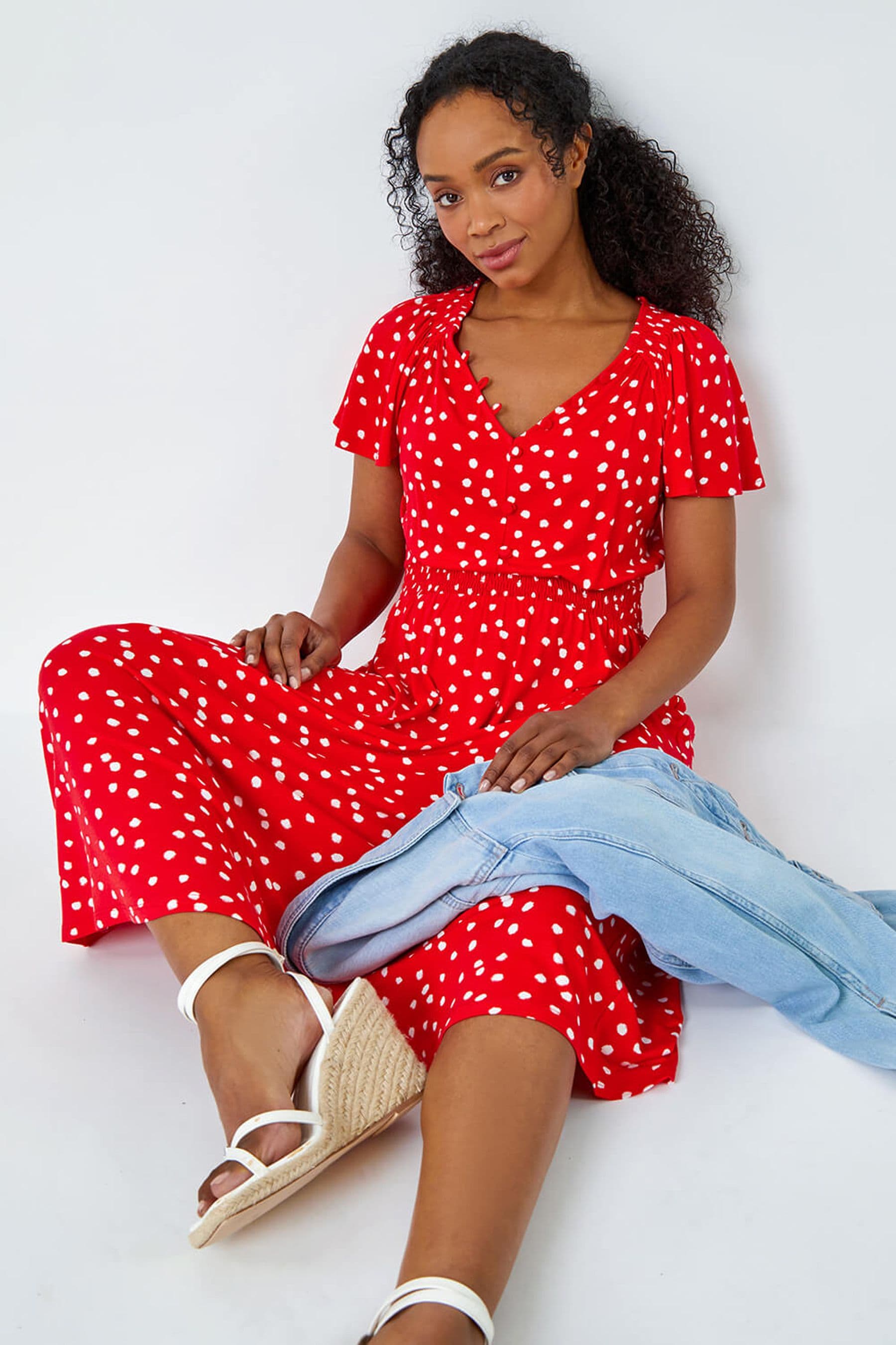 Red polka dot dress next top