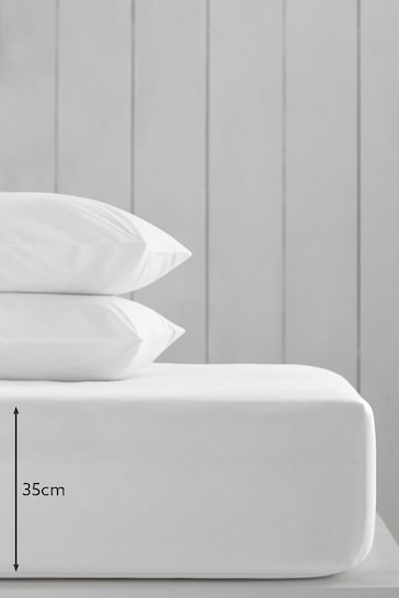 White Cotton Rich Deep Fitted Sheet